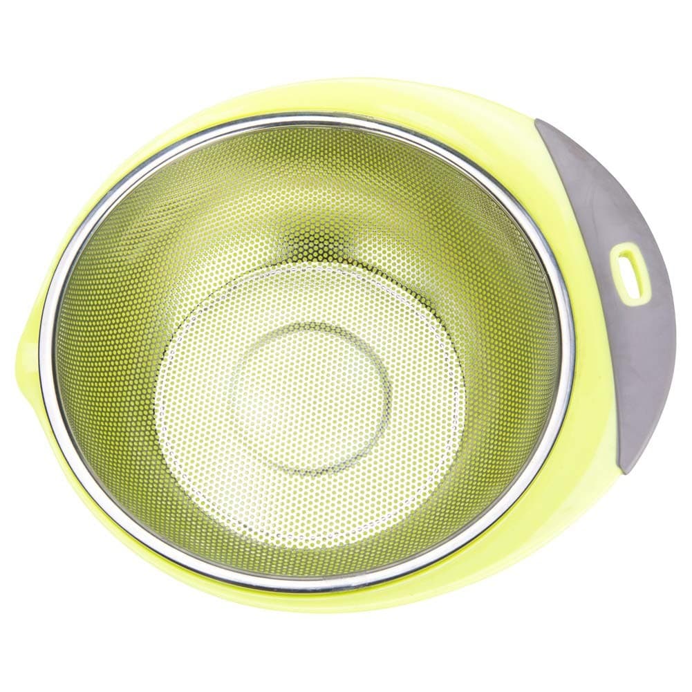 ALSANIDI, Stainless steel rice strainer, Rice, Vegetables and fruits strainer, Green, Size 27.5*12 Cm