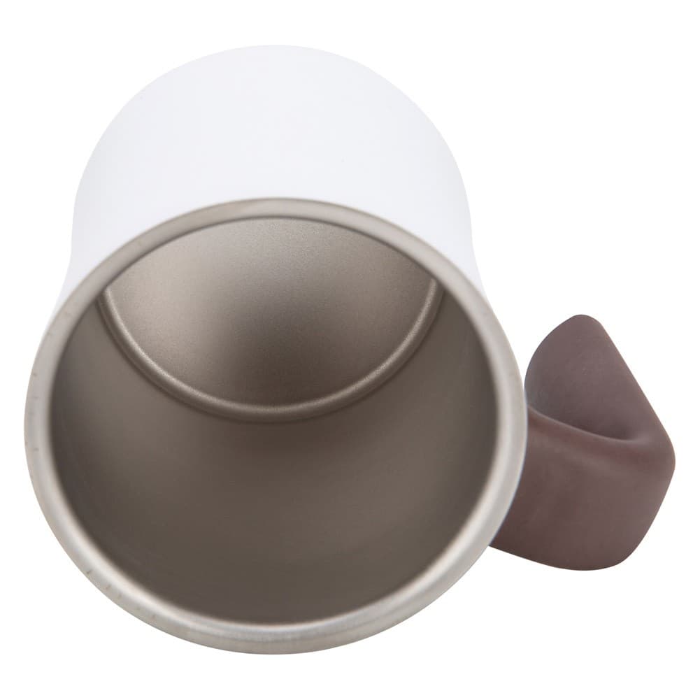 DPT, Stainless steel Liquid cup with Silicone Lid, Coffee cup for trips and travel, White, capacity 350 ml
