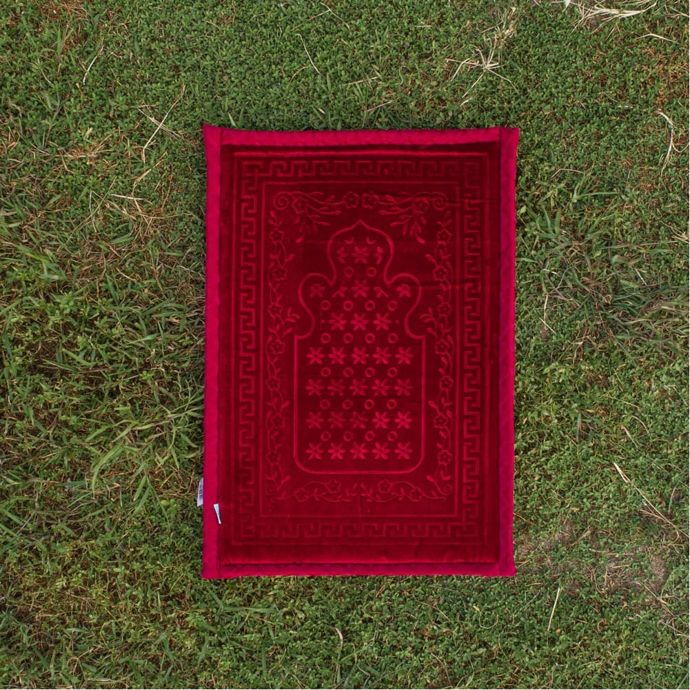 ALSANIDI, Memori Foam Prayer Rug, Comfortable Foam Prayer Rug, Red Dark, Size 80*115 Cm