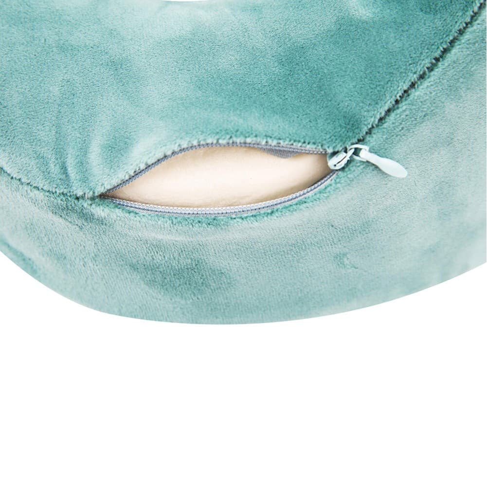 DPT, Medical pillow with memory foam filling, Portable Neck Pillow, Turquoise, Size 27 Cm