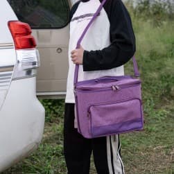 ALSANIDI, Al-Kuwait tea and coffee bag for trips, Camping bag, Lilac, Size 37*24*31Cm