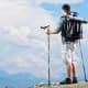 ALSANIDI, Foldable Hiking Pole, Hiking Stick, Black, Size 135 Cm