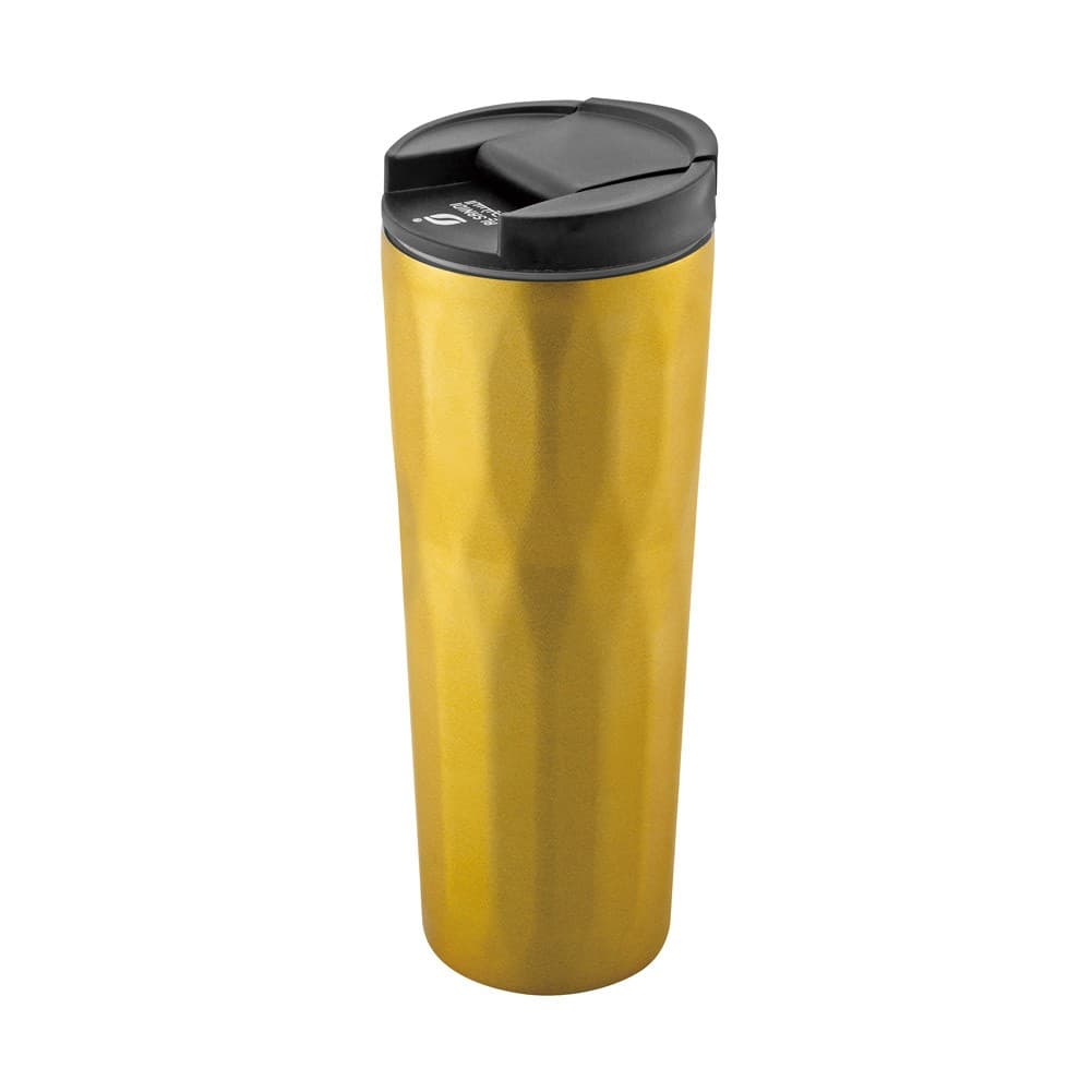 ALSANIDI, Stainless steel tea and coffee mug, Coffee cup for trips and travel, Gold, Size 6.5*21 Cm capacity 500 ml