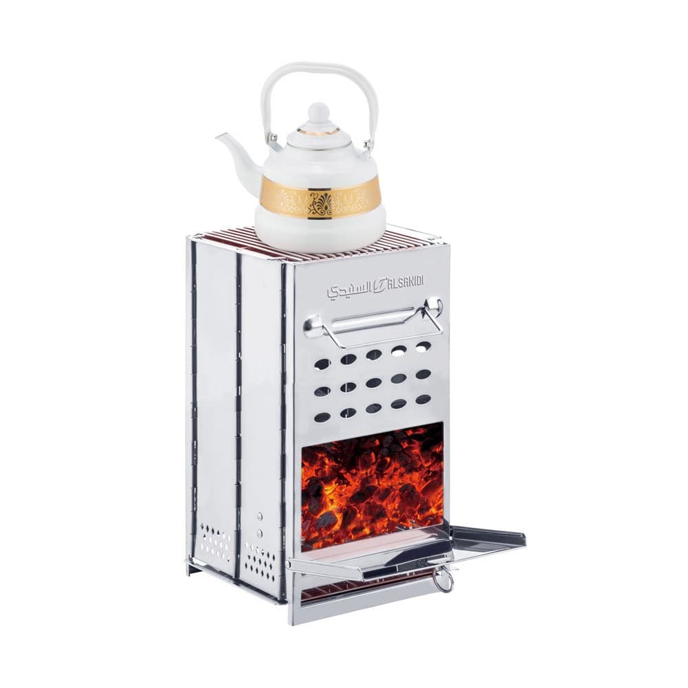 ALSANIDI, Trips grill, Portable BBQ stove, Silver, Size 21*21*35 Cm