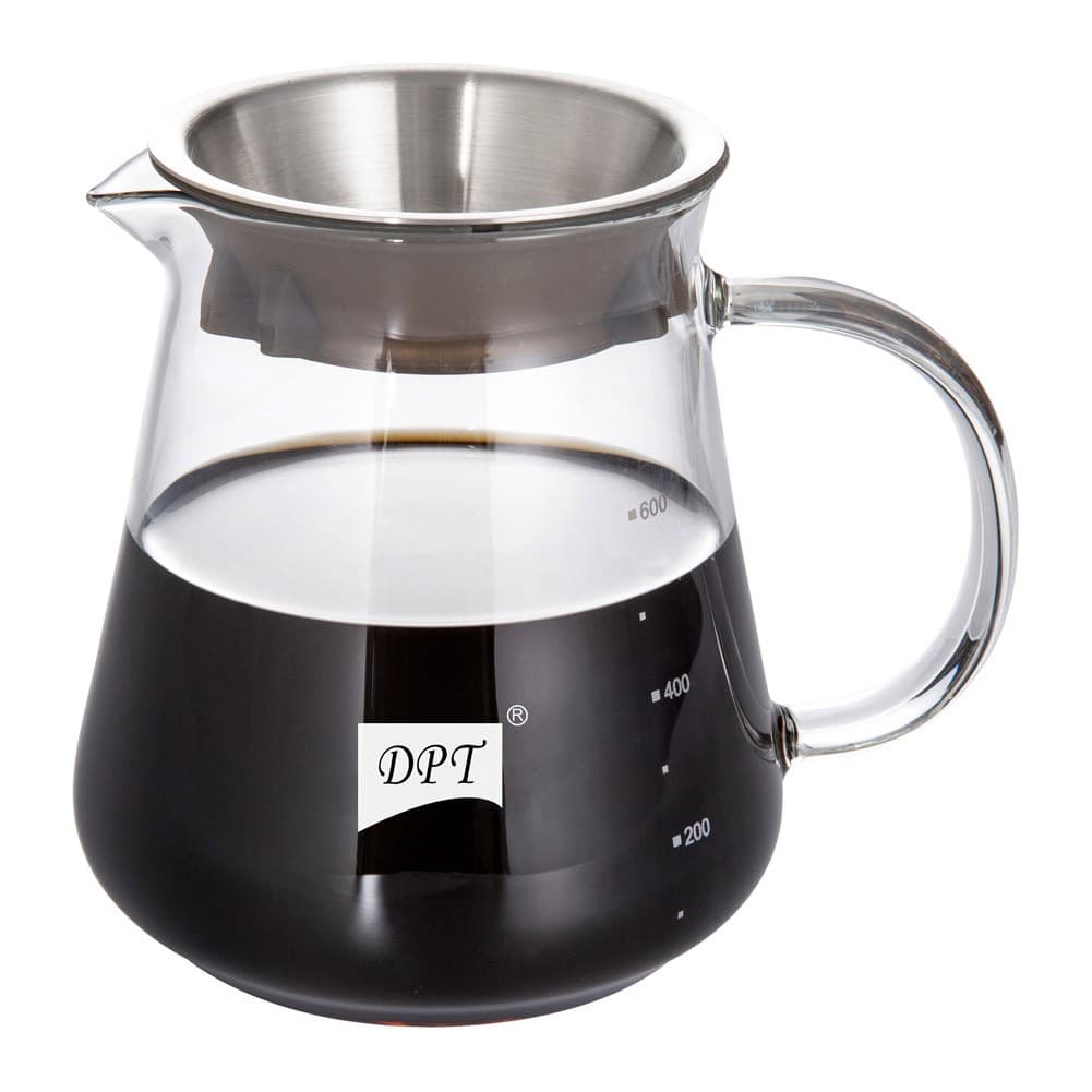 DPT, Specialized Pot for Preparing coffee, Coffee pot, Transparent , capacity 600 ml