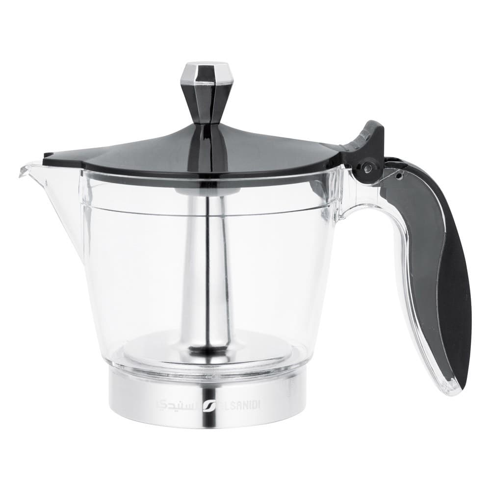 ALSANIDI, Espresso coffee maker, Portable espresso coffee maker, Transparent*Silver, capacity 270 ml