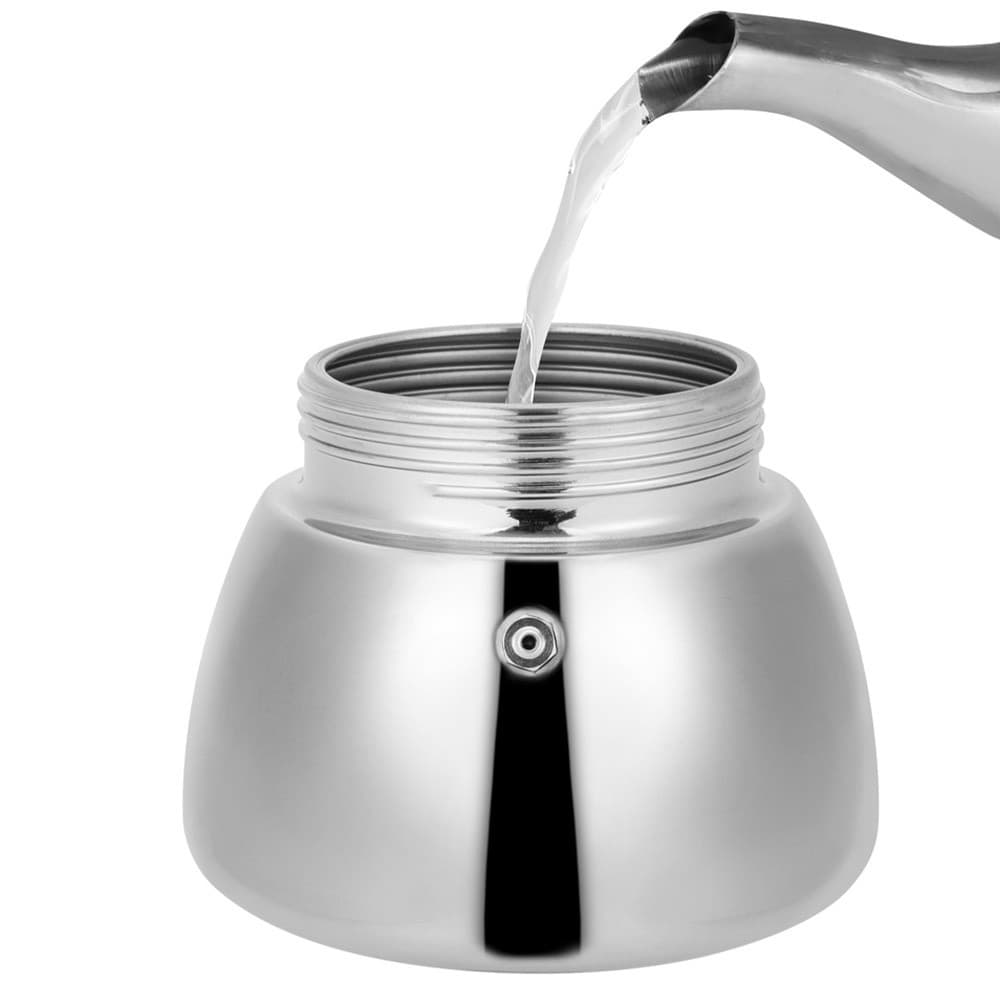 ALSANIDI, Espresso coffee maker, Portable espresso coffee maker, Transparent*Silver, capacity 270 ml