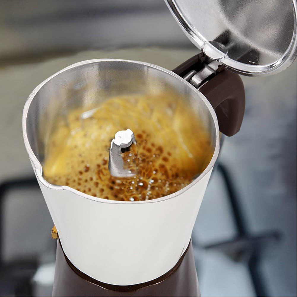 ALSANIDI, Espresso coffee maker, Portable espresso coffee maker, Brown*Beige, capacity 372 ml