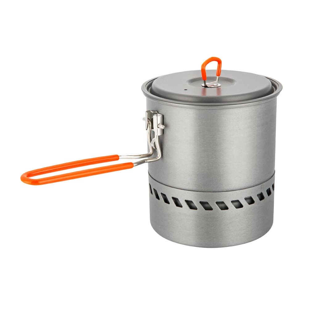DPT, Aluminum cooking pot, Hiking pot, Gray, Size 14.3*15.5 Cm capacity 1.5 L
