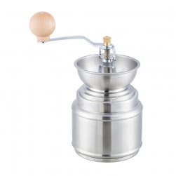 ALSANIDI, Stainless Steel Coffee Grinder, Small Coffee Grinder for Trips, Silver, Size 10*21.5 Cm