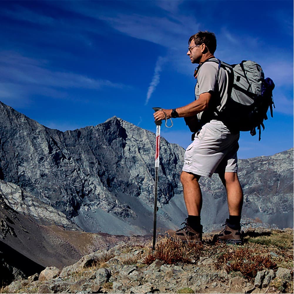 DPT, Foldable Hiking Pole, Hiking Stick, Silver, Size 135 Cm