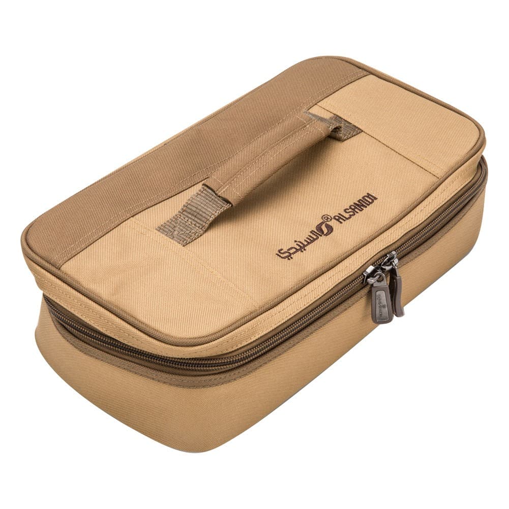 ALSANIDI, Cups and Mugs Bag for trips, Tea cups Bag, Kaki, Size 33*17.5*9.5Cm