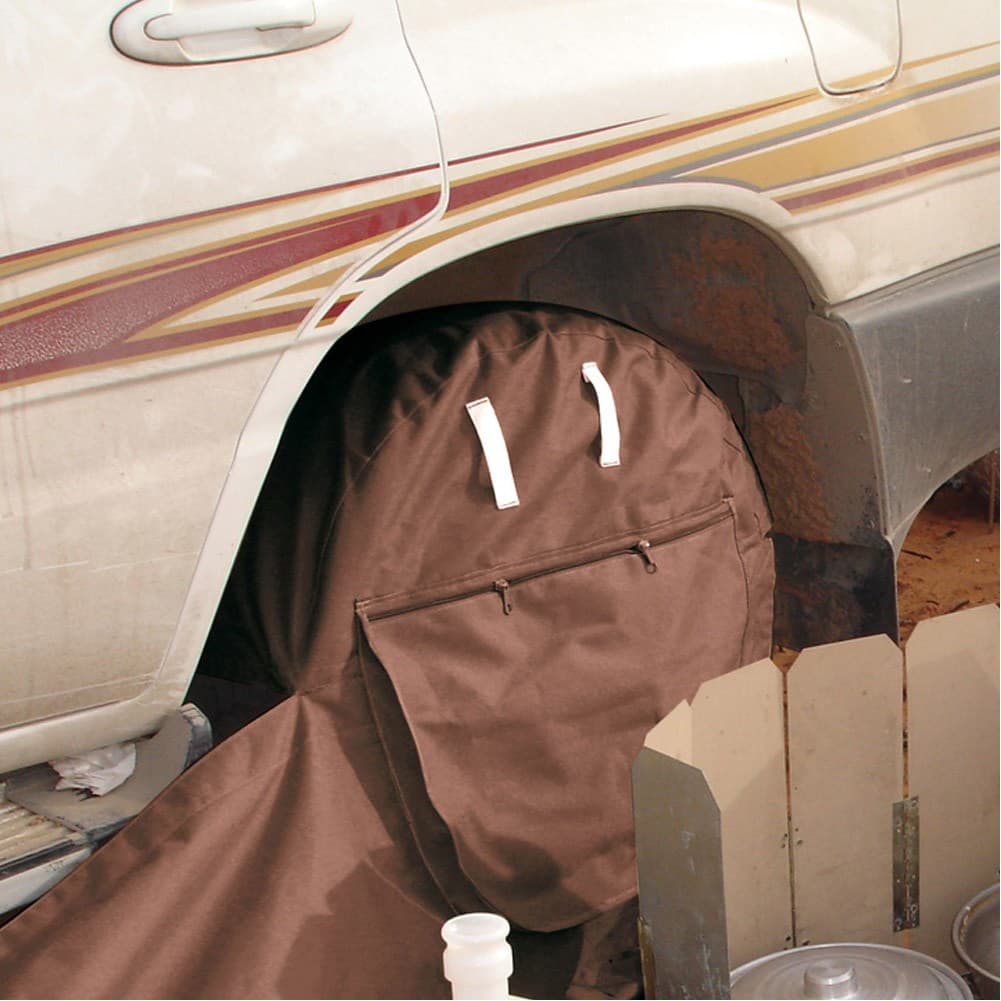 ALSANIDI, Wndbreak between two Wheel for all cars, Wheel windbreak, Brown*Sandy, Size 235*117*25Cm