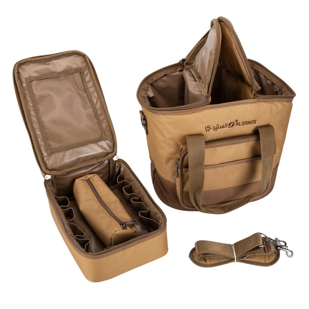 ALSANIDI, AL-Wanasah Thermos bag for Picnics and trips, Camping thermos bag, Kaki, Size 31.5*27*38Cm