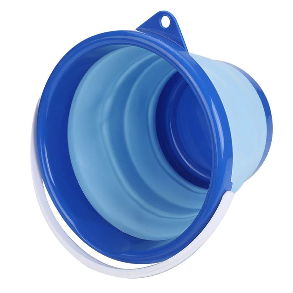 ALSANIDI, Foldable Camping platewashing Bucket, Foldable Polyethylene water bucket, Blue, capacity 5 L