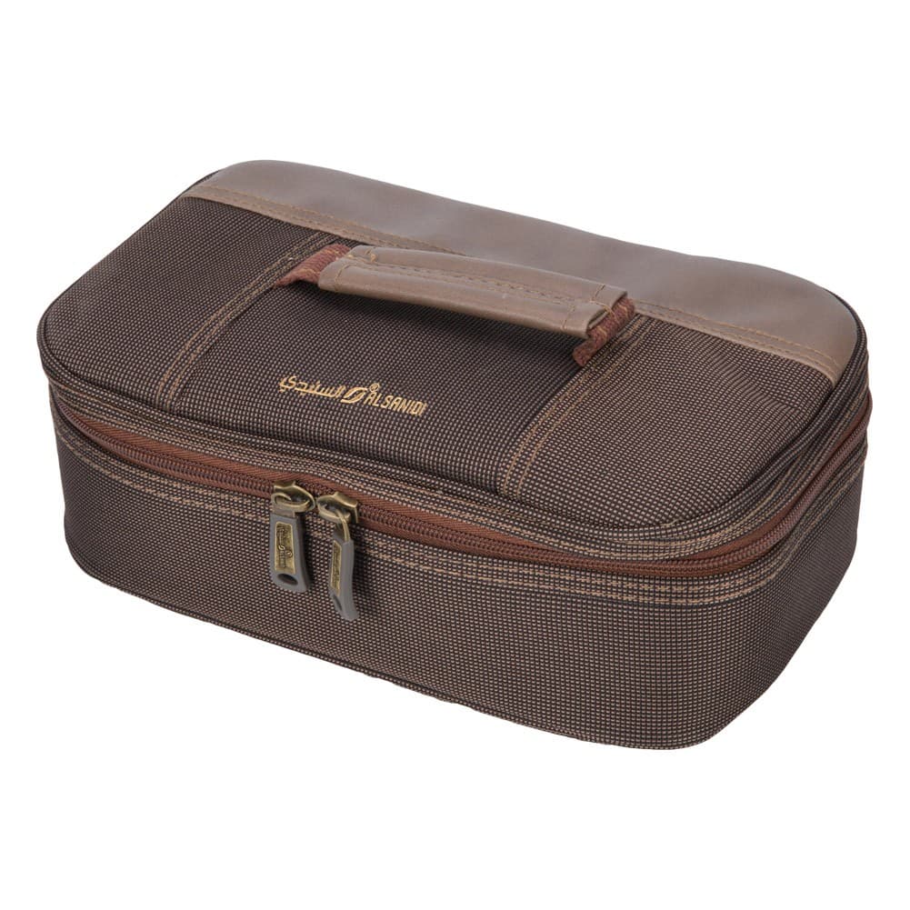 ALSANIDI, Cups and Mugs Bag for trips, Tea cups Bag, Coffee Brown, Size 29*18*9.5Cm