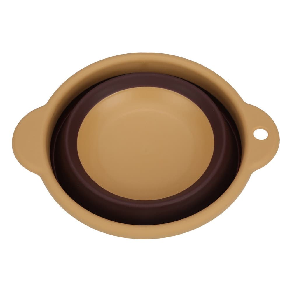 ALSANIDI, Foldable Silicone bowel, Silicone bowel, Brown*Beige, Size 16.5 Cm