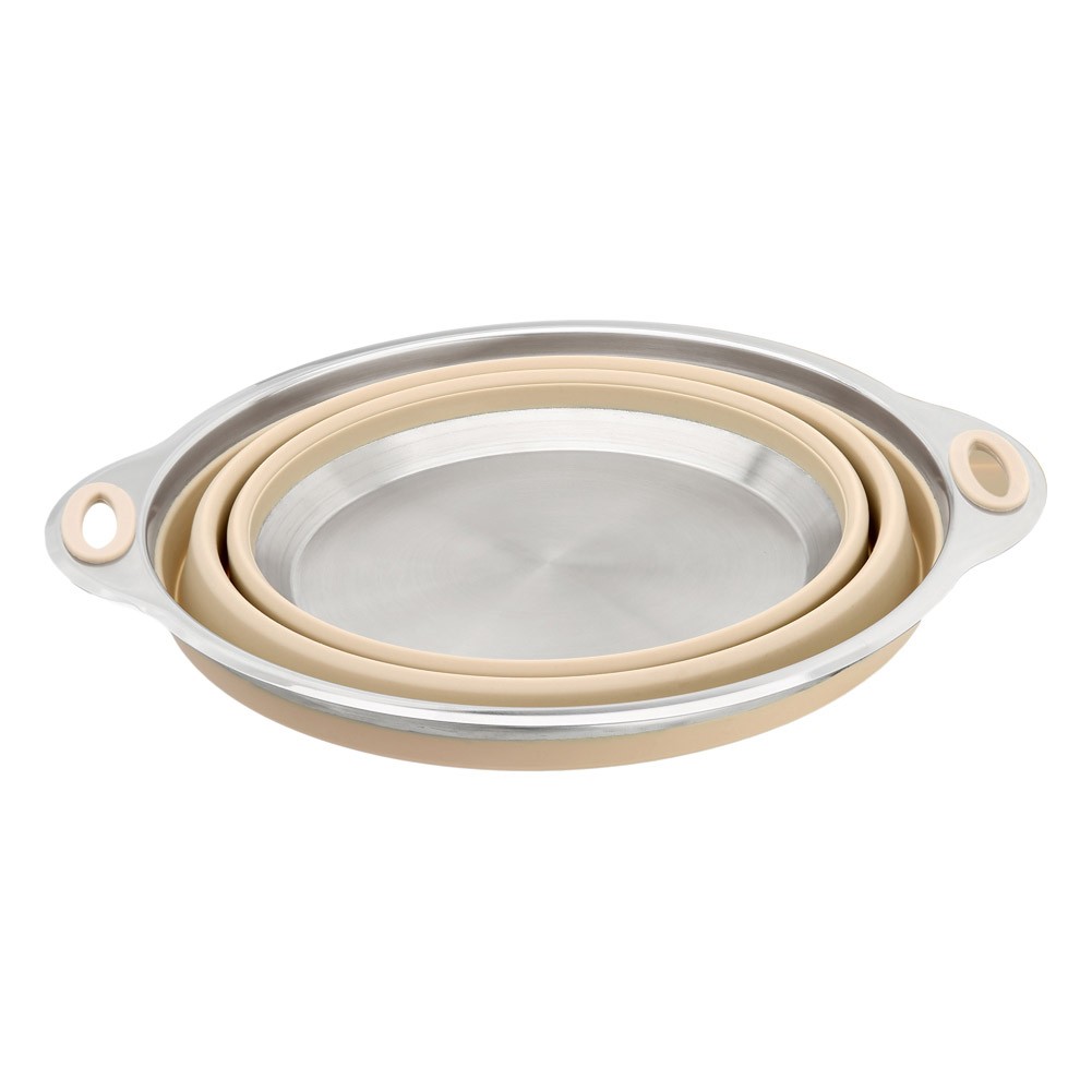 ALSANIDI, Foldable Silicone bowel, Silicone bowel, Beige, Size 22 Cm