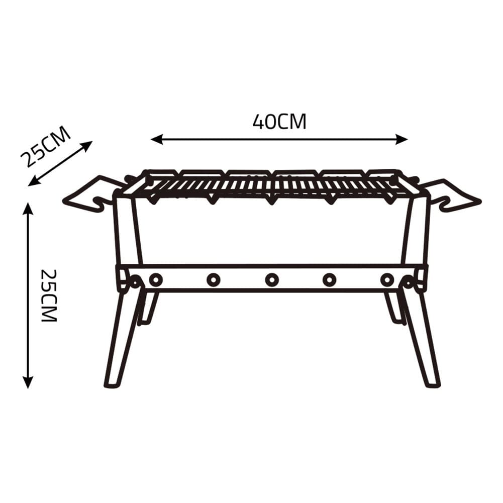 ALSANIDI, Trips grill, Portable BBQ stove, Silver, Size 40*25*25 Cm