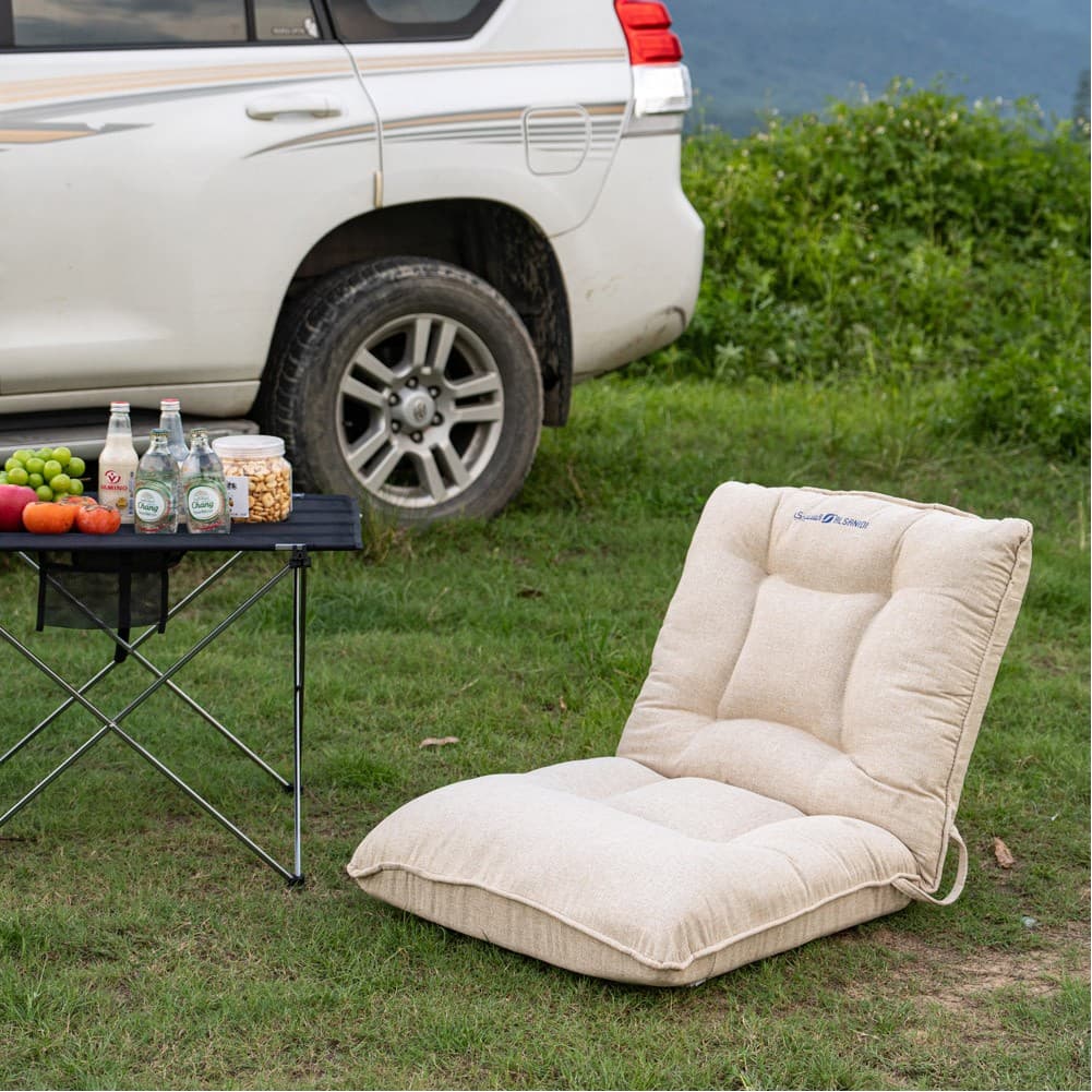 ALSANIDI, Ground Camping and Garden Chair, Trips Chair, Beige, Size 60*65*59 Cm