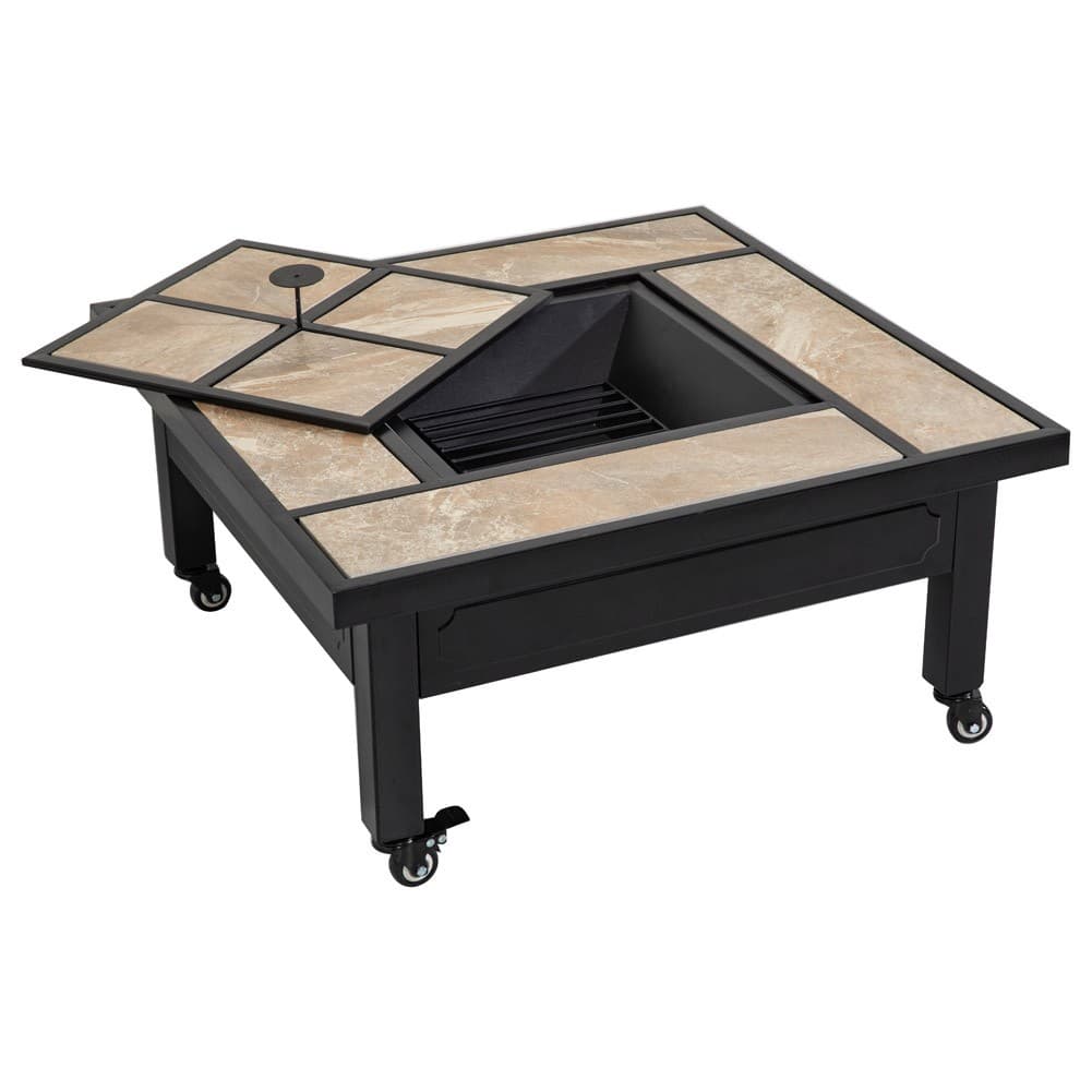 DPT, Wood stove for heating, Outdoor wood burning stove, Black, Size81*81*50