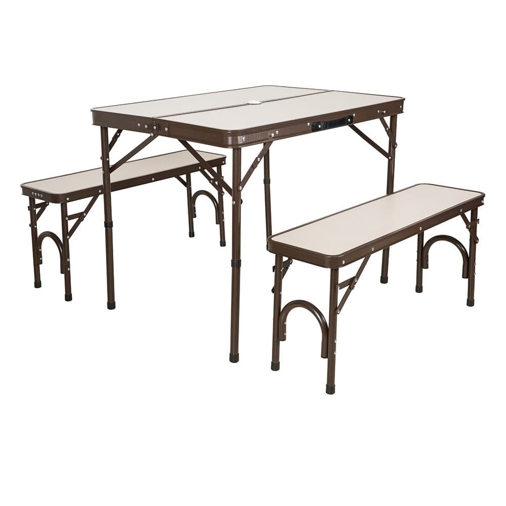 ALSANIDI, Aluminum Adjustable Table, Foldable Table for Outdoor and Home Gardens, Brown, Size 66*90 Cm
