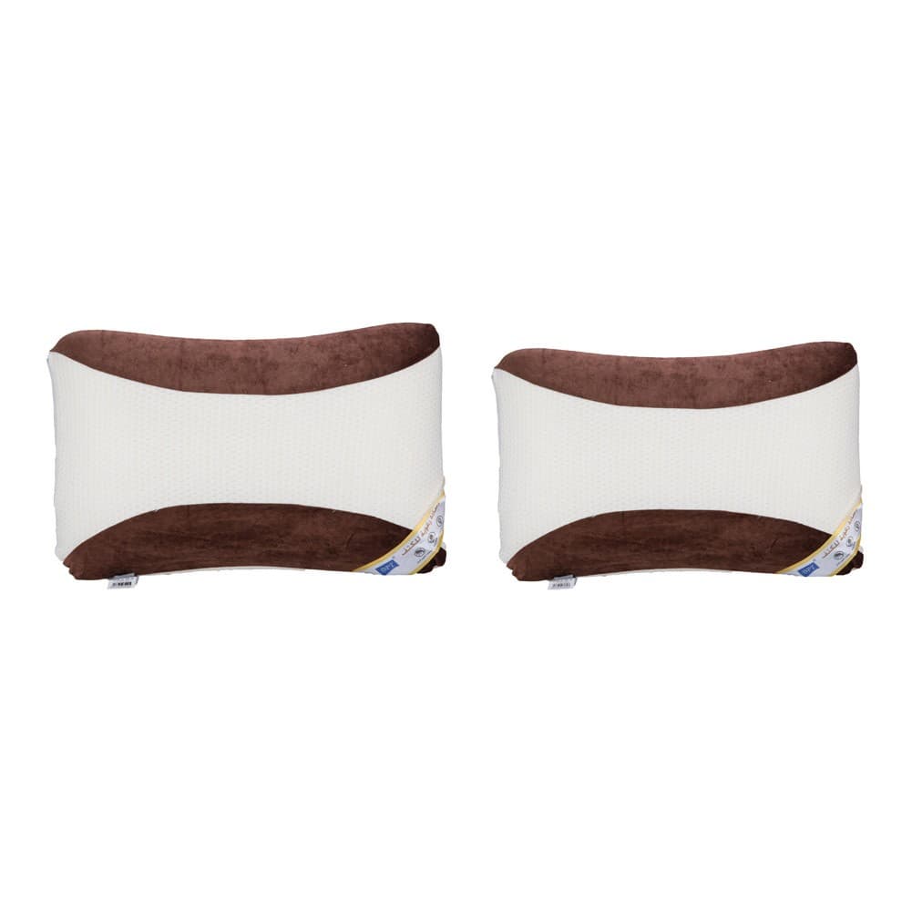 DPT, Medical pillow with memory foam filling, Anti-Bacterial Neck and Shoulder Support Pillow, Brown*White, Size 35*55 Cm