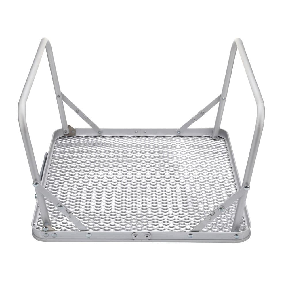 ALSANIDI, Aluminum Dish Drying Rack Table, Foldable Table for Outdoor and Home Gardens, Silver, Size 40*40*26 Cm