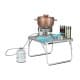 ALSANIDI, Aluminum Dish Drying Rack Table, Foldable Table for Outdoor and Home Gardens, Silver, Size 40*40*26 Cm