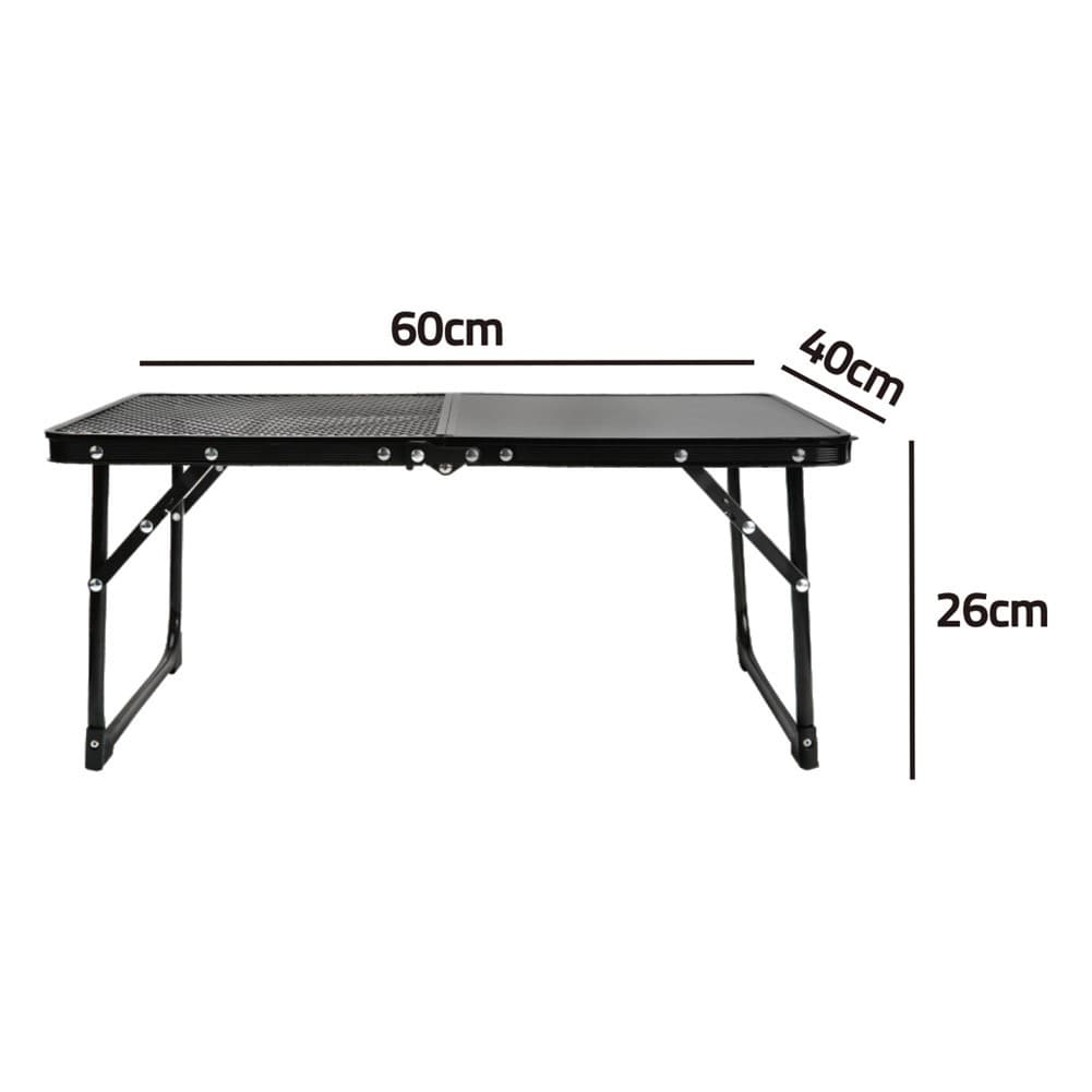 ALSANIDI, Aluminum Dish Drying Rack Table, Foldable Table for Outdoor and Home Gardens, Black, Size 40*60*26 Cm