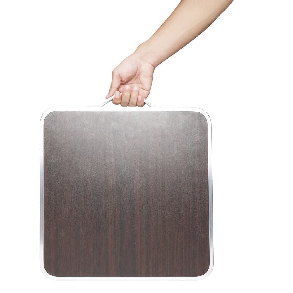 ALSANIDI, Foldable Aluminum Table, Foldable Table for Outdoor and Home Gardens, Brown, Size 40*40*29 Cm
