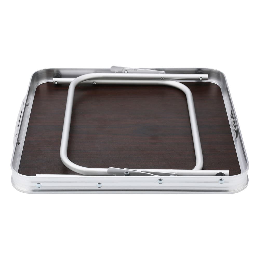ALSANIDI, Foldable Aluminum Table, Foldable Table for Outdoor and Home Gardens, Brown, Size 40*40*29 Cm