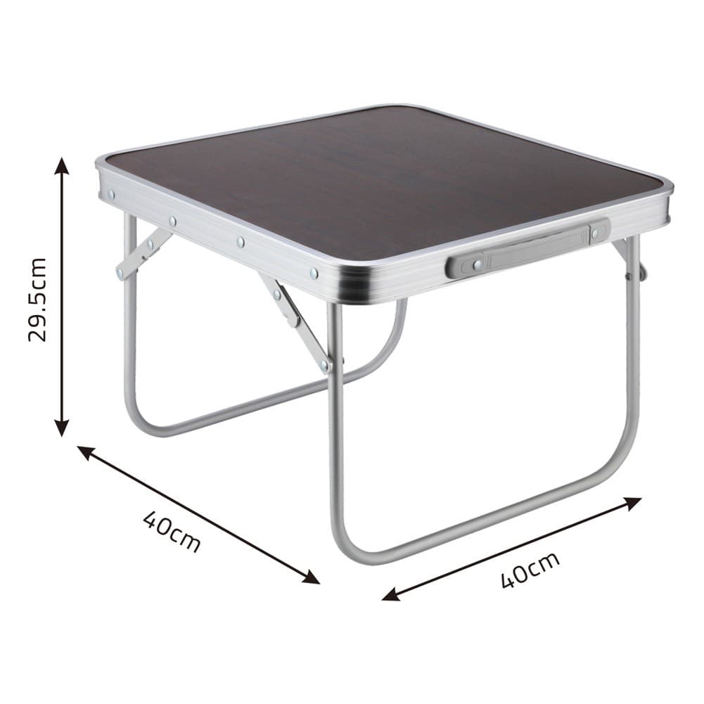 ALSANIDI, Foldable Aluminum Table, Foldable Table for Outdoor and Home Gardens, Brown, Size 40*40*29 Cm