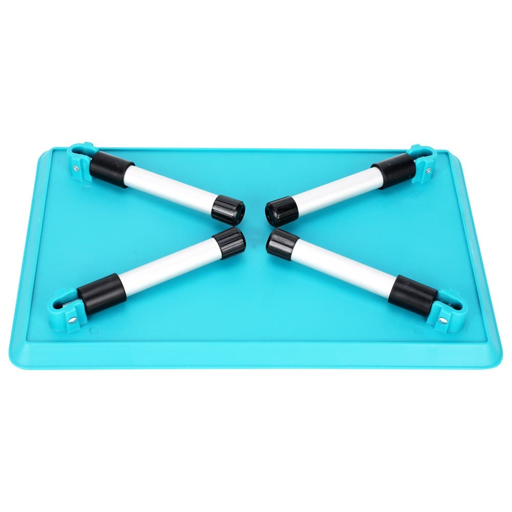 ALSANIDI, Foldable Plastic Camping Table, Foldable Table for Outdoor and Home Gardens, Turquoise, Size 39.5*24.5*18 Cm