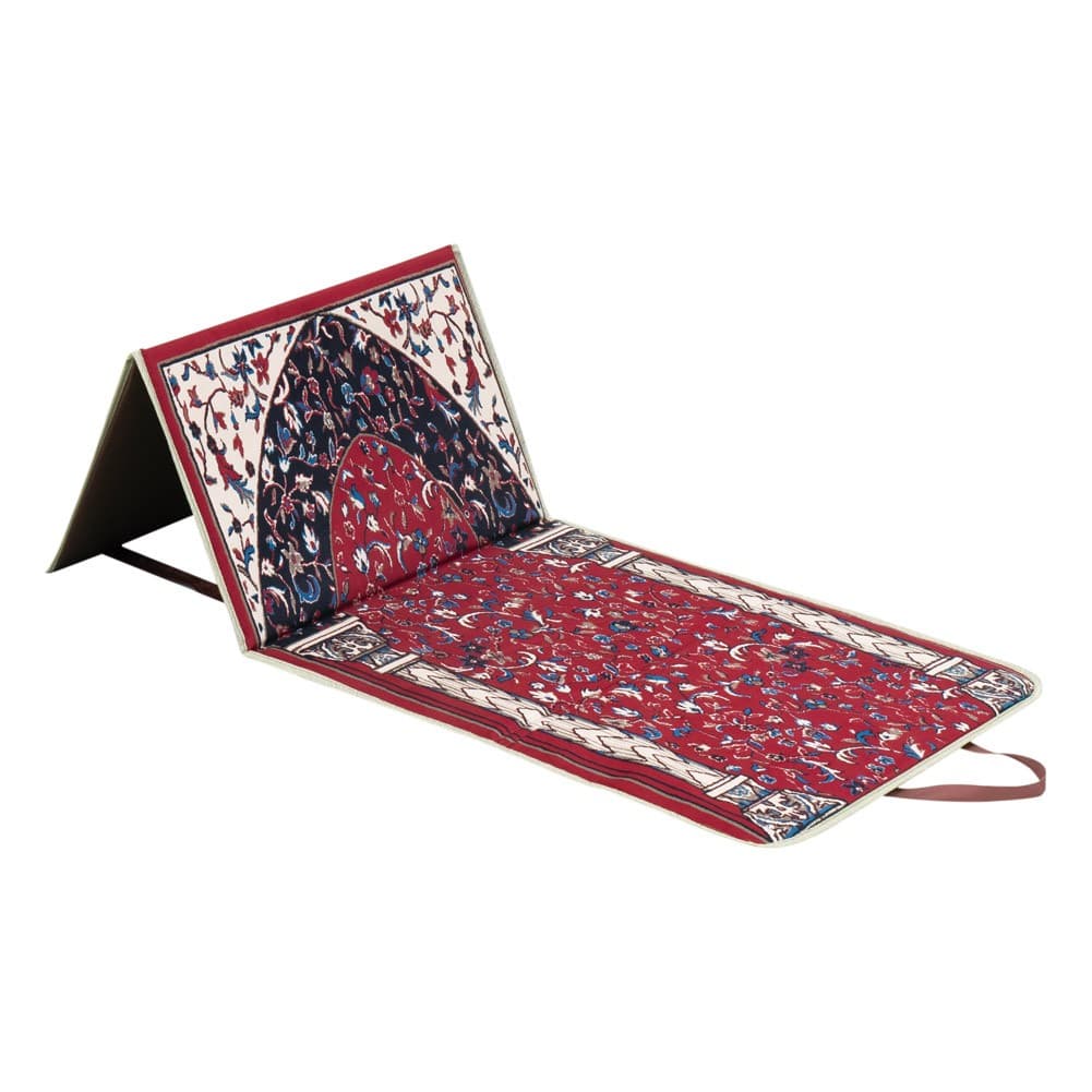 السنيدي، سجادة صلاة مع كرسي، كرسي رحلات، احمر، مقاس 55*110 سم
