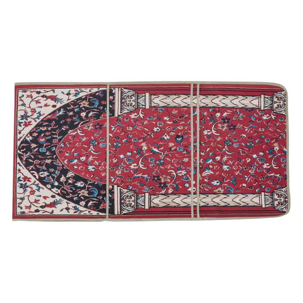 السنيدي، سجادة صلاة مع كرسي، كرسي رحلات، احمر، مقاس 55*110 سم