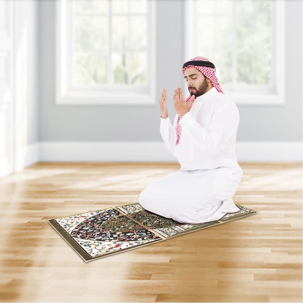 السنيدي، سجادة صلاة مع كرسي، كرسي رحلات، اخضر، مقاس 55*110 سم