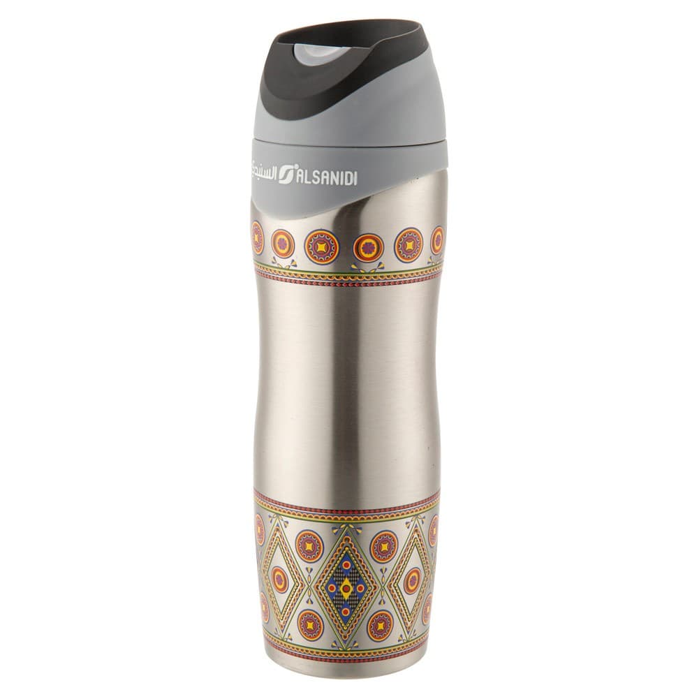 ALSANIDI, Stainless steel thermos mug, Najdi cup, Gray, capacity 500 ml