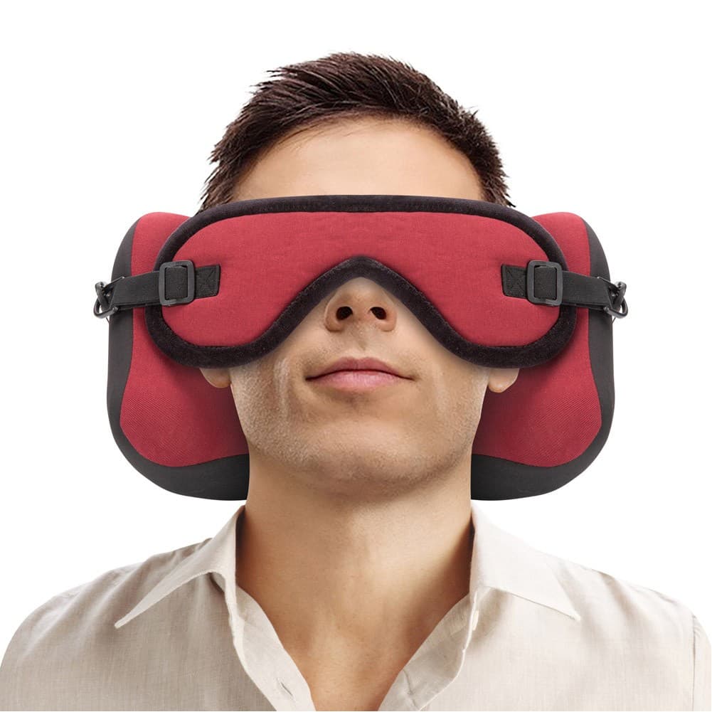 ALSANIDI, Travel foam head pillow, Trips Pillow, Red, Size 30*18.5*15 Cm