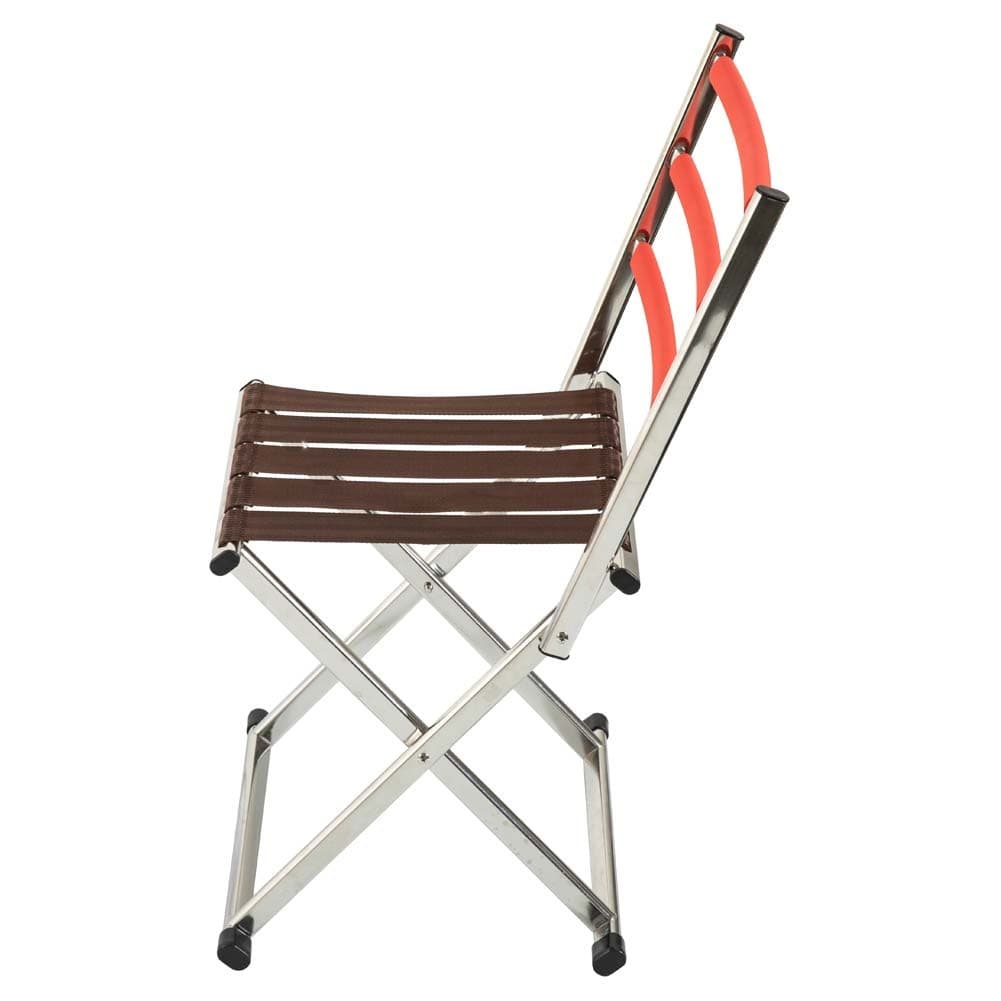 ALSANIDI, Fodable Trips Chair, Garden and Picnic Chair, Silver*Brown, Size 31.5*33*70 Cm