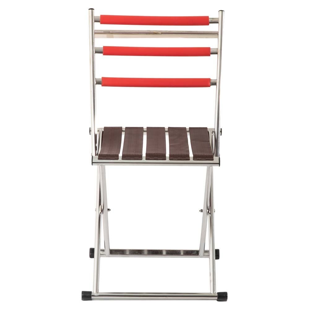 ALSANIDI, Fodable Trips Chair, Garden and Picnic Chair, Silver*Brown, Size 31.5*33*70 Cm