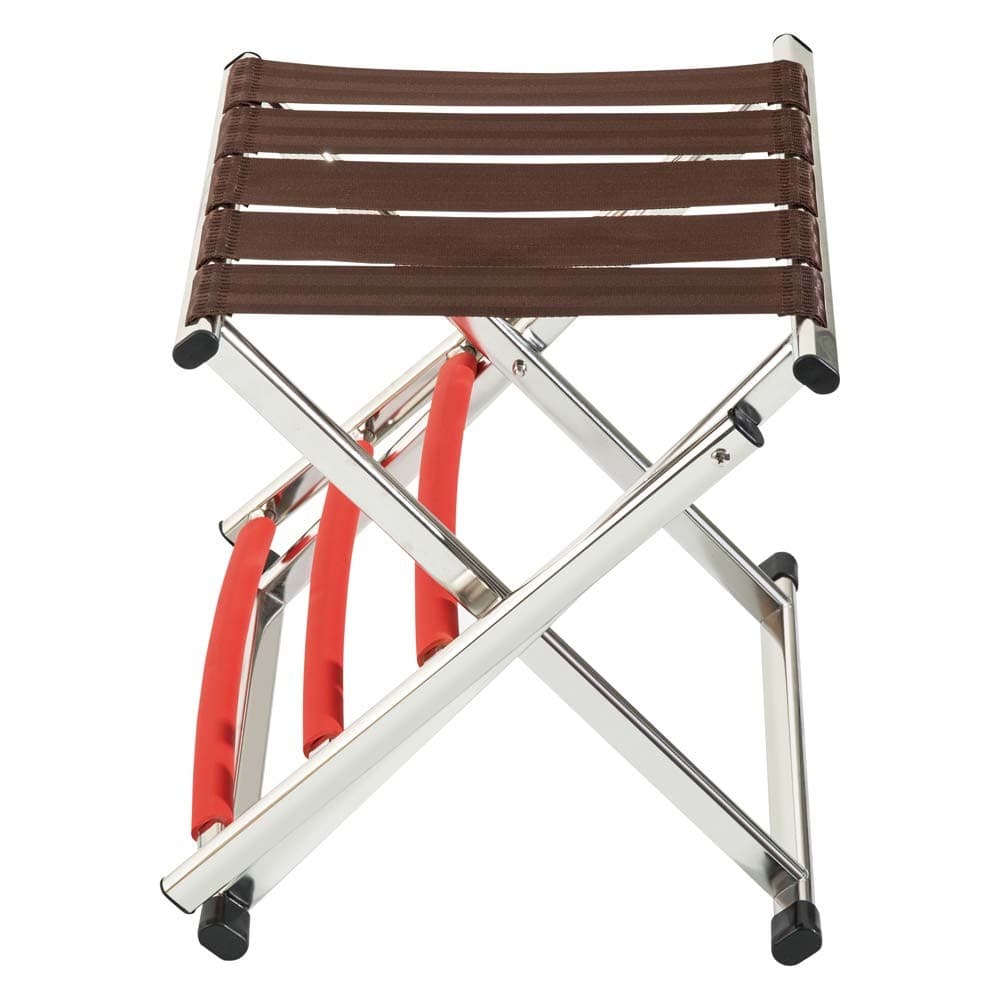 ALSANIDI, Fodable Trips Chair, Garden and Picnic Chair, Silver*Brown, Size 31.5*33*70 Cm
