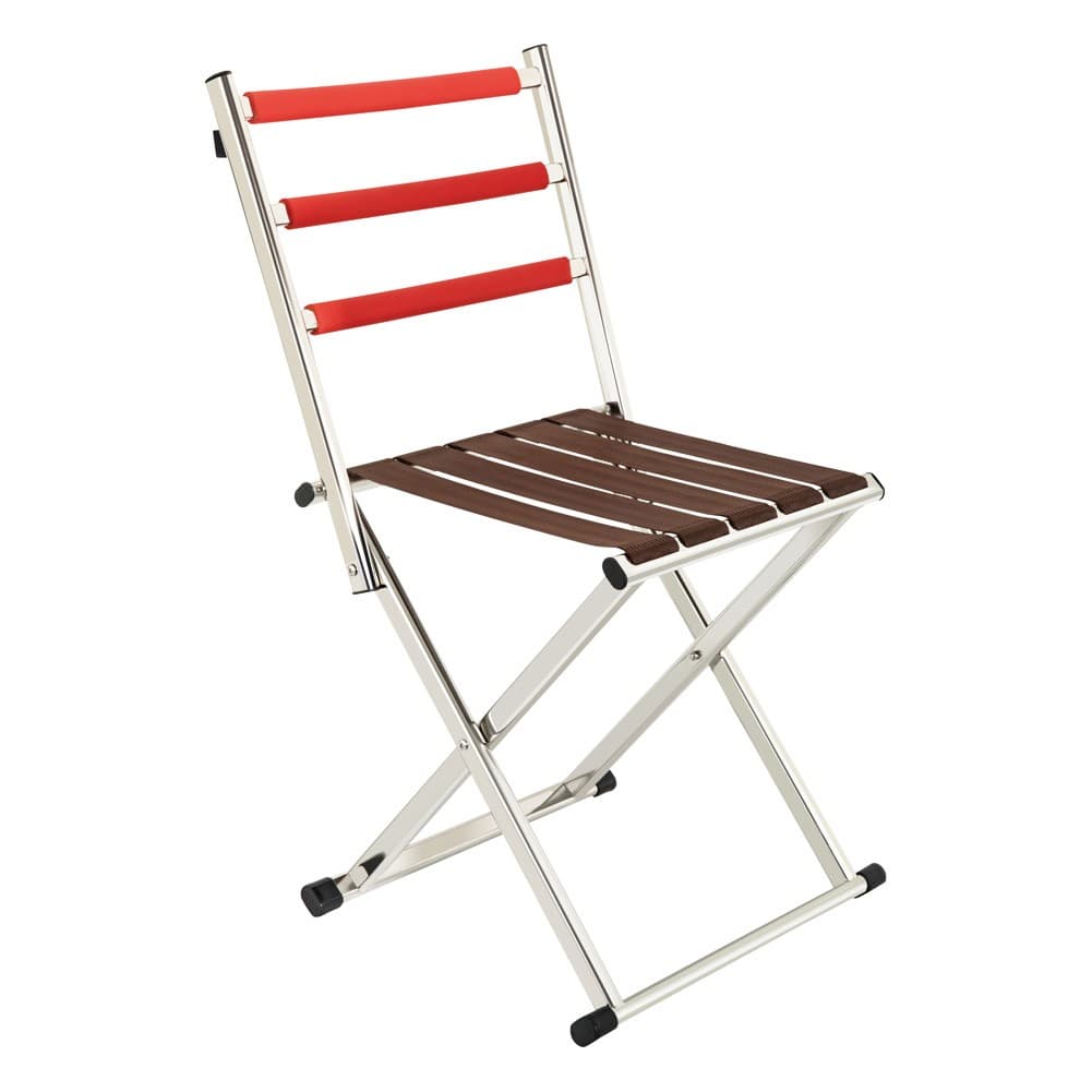 ALSANIDI, Fodable Trips Chair, Garden and Picnic Chair, Silver*Brown, Size 35*35*78 Cm