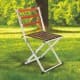 ALSANIDI, Fodable Trips Chair, Garden and Picnic Chair, Silver*Brown, Size 35*35*78 Cm