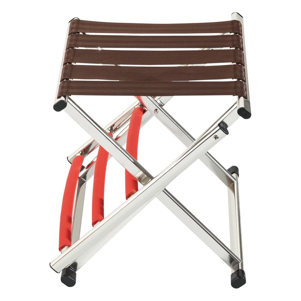 ALSANIDI, Fodable Trips Chair, Garden and Picnic Chair, Silver*Brown, Size 35*35*78 Cm