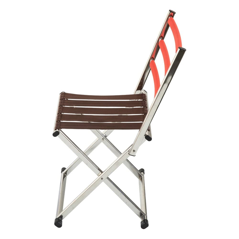 ALSANIDI, Fodable Trips Chair, Garden and Picnic Chair, Silver*Brown, Size 35*35*78 Cm