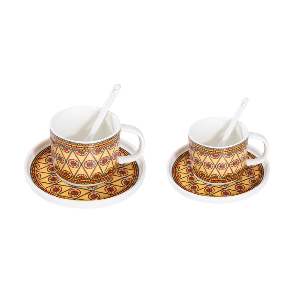ALSANIDI, Najdi inscription cup, Coffee cup for trips and travel, Beige, capacity 200 ml