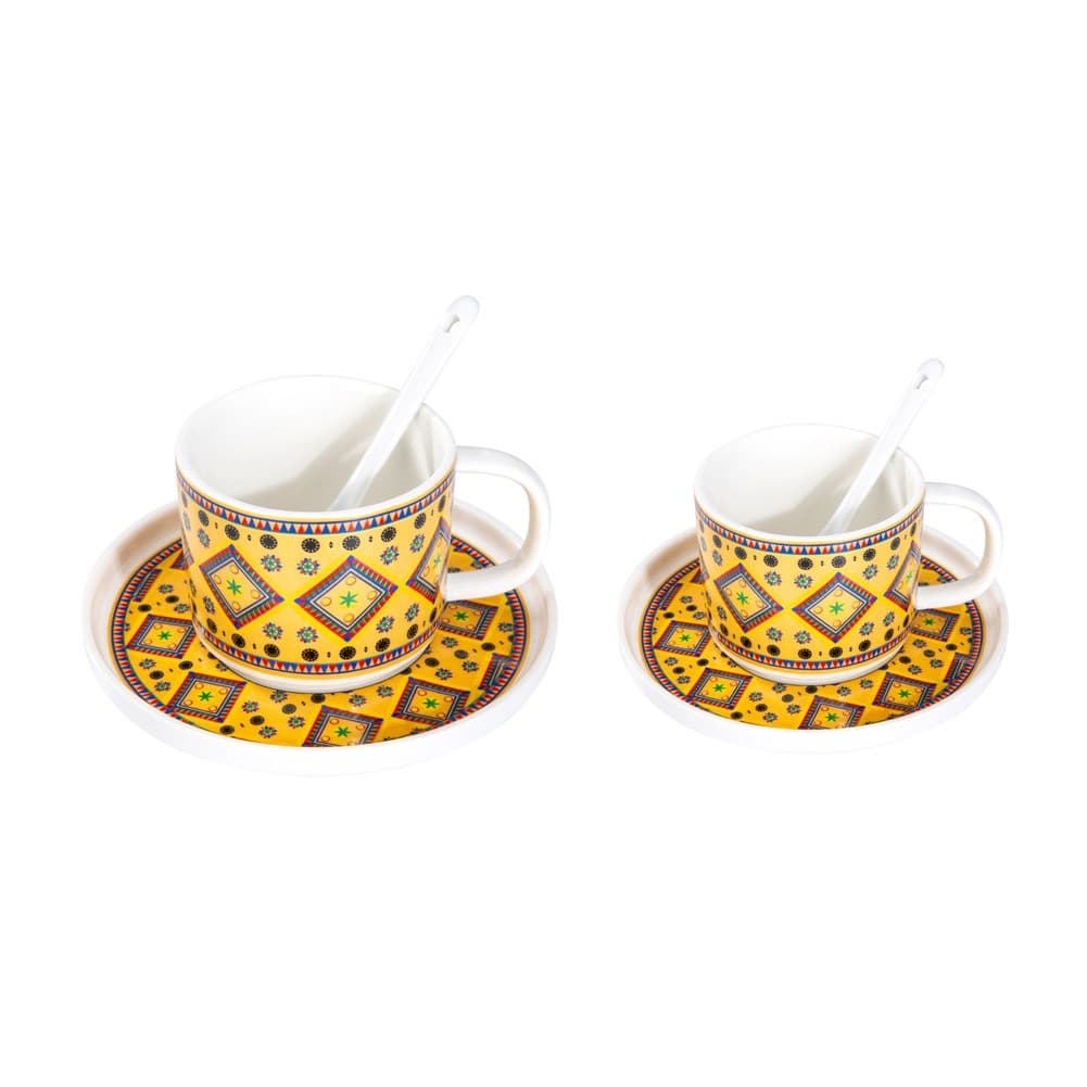 ALSANIDI, Najdi inscription cup, Coffee cup for trips and travel, Yellow, capacity 100 ml