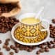 ALSANIDI, Najdi inscription cup, Coffee cup for trips and travel, Yellow, capacity 100 ml