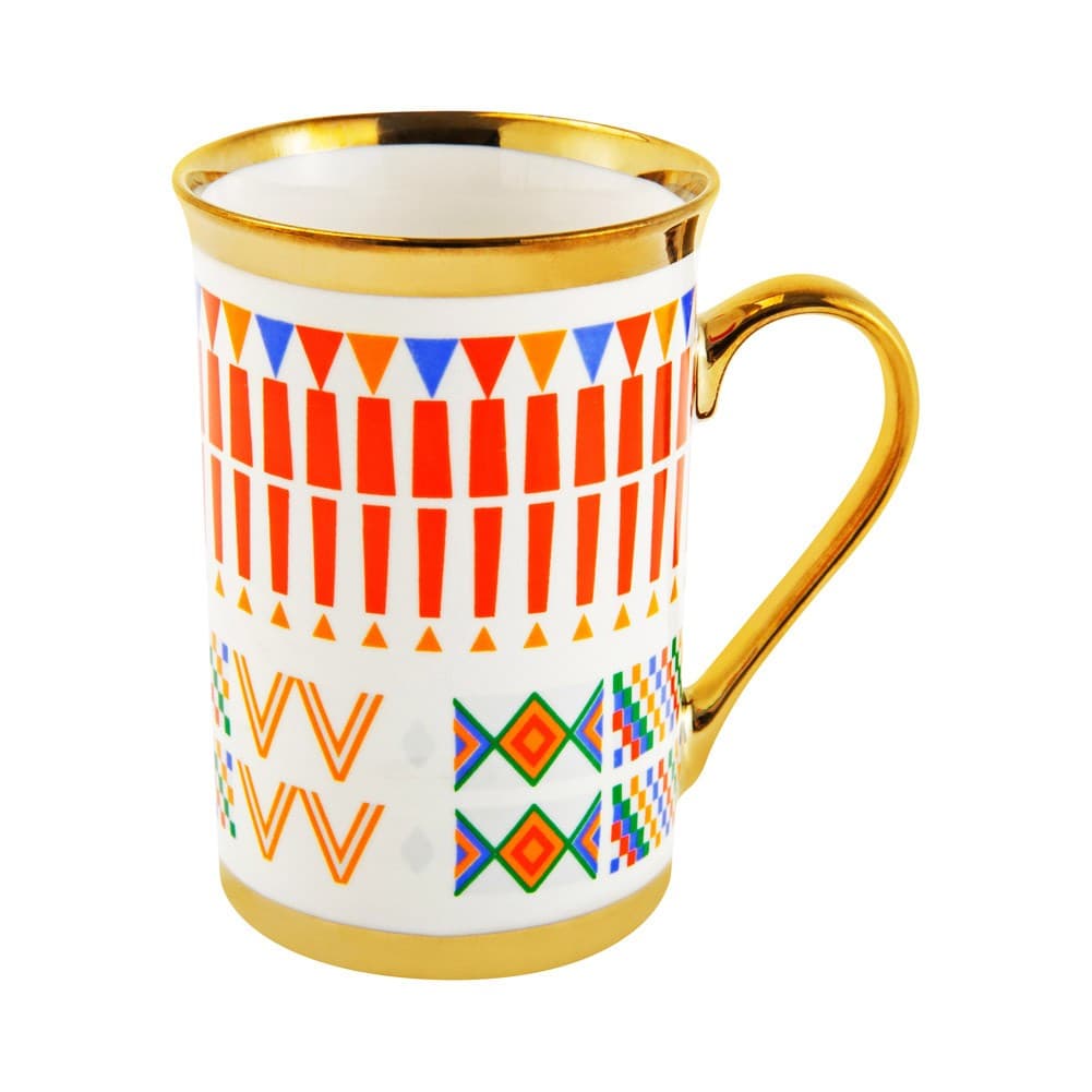 ALSANIDI, Al-Qatt Al-Asiri inscription cup, Coffee cup for trips and travel, White, capacity 330 ml